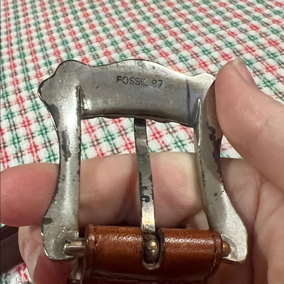 Fossil Vintage 1997 Leather and Silver Belt - Picture 2 of 6